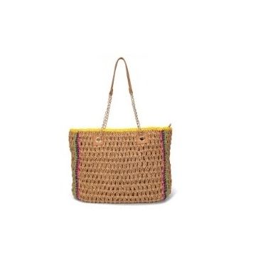Bolso shopper rafia marrón