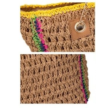 Bolso shopper rafia marrón