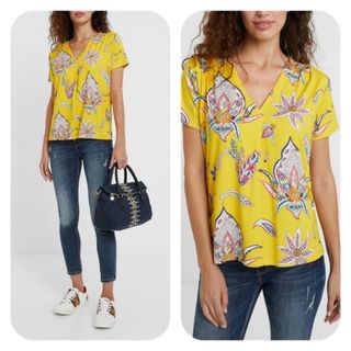 Top Desigual amarillo talla M