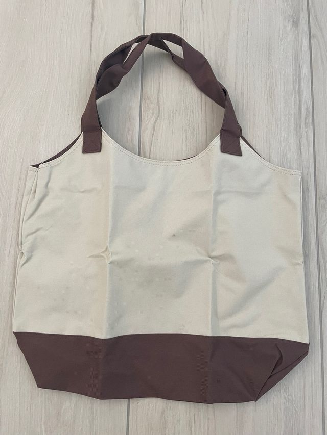 Borsa mare beige e marrone
