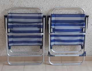 2 Sillas Plegables Azul Marino - Blancas