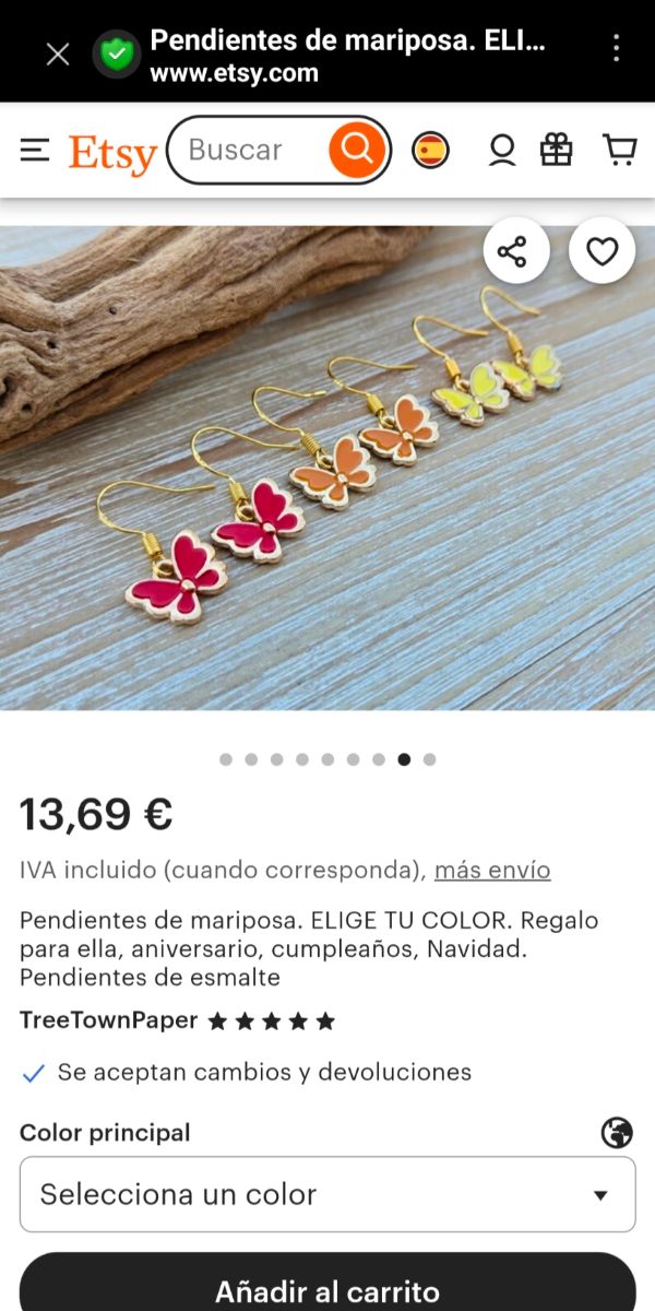 Pendientes mariposa rojos dorados