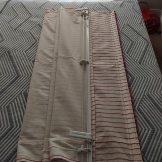 Estores rayas rojas beige 125x160.
