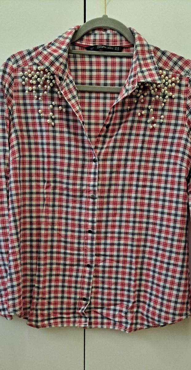 Camisa Zara cuadros rojos - Talla M