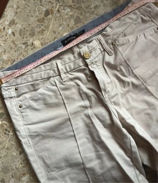 Pantalones beige mujer