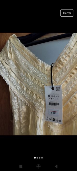 Vestido Zara amarillo talla S