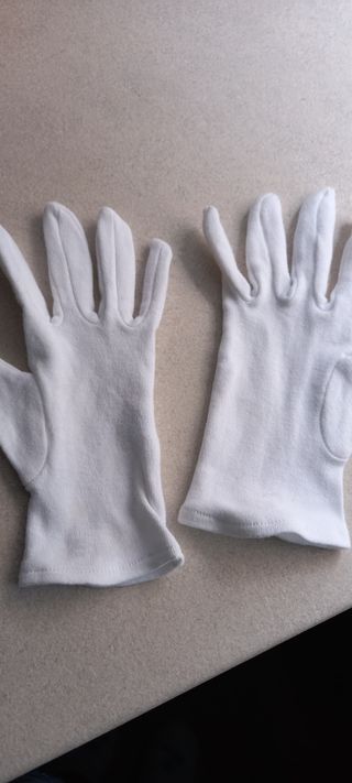 6 pares talla P 1 par talla M Guantes algodón blan