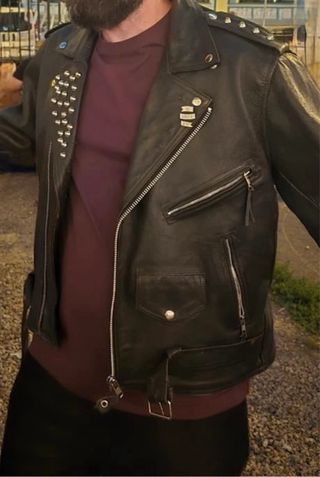 Chaqueta cuero negra Punk Rock