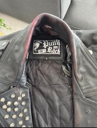 Chaqueta cuero negra Punk Rock