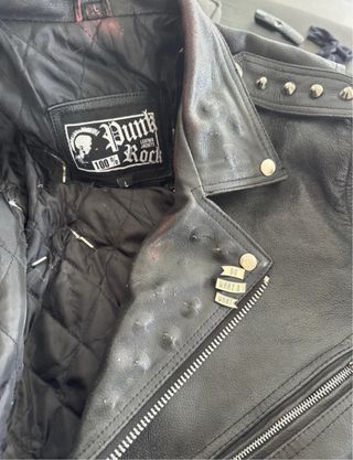 Chaqueta cuero negra Punk Rock