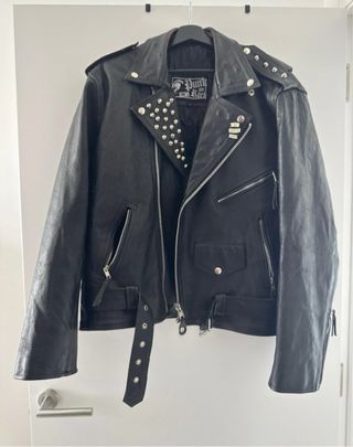 Chaqueta cuero negra Punk Rock
