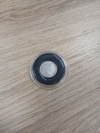 MONEDA 1 REAL ISABEL II PLATA 1859 MADRID