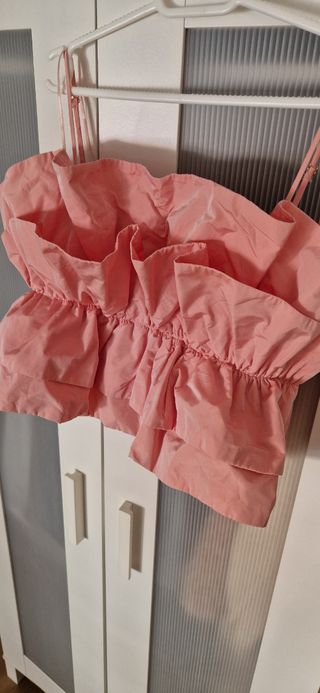 Blusa rosa - Top de volantes