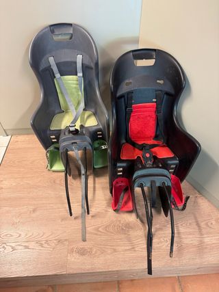 Sillita bicicleta infantil verde y gris