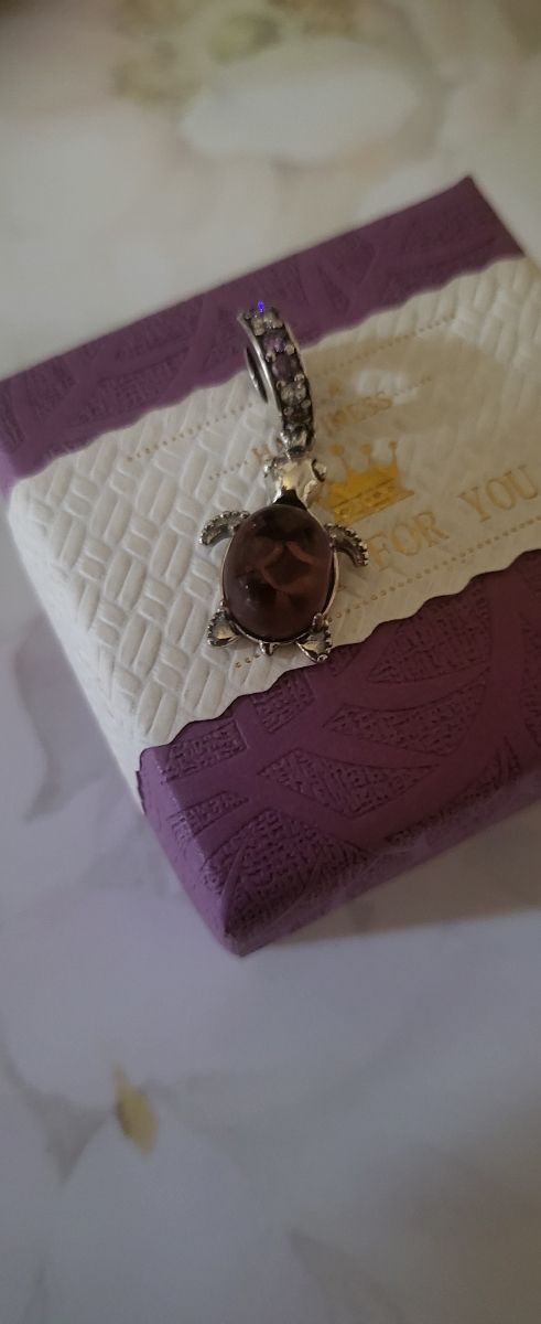 Charm Tortuga Morada Plata