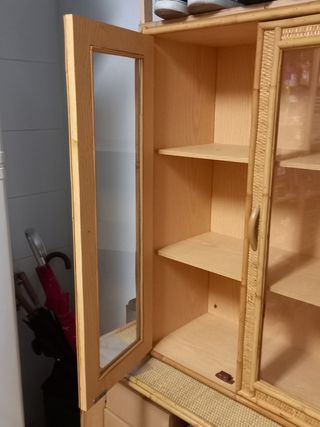 Vitrina bambú-ratán vintage