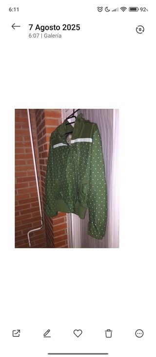 Chaqueta verde lunares - Talla L
