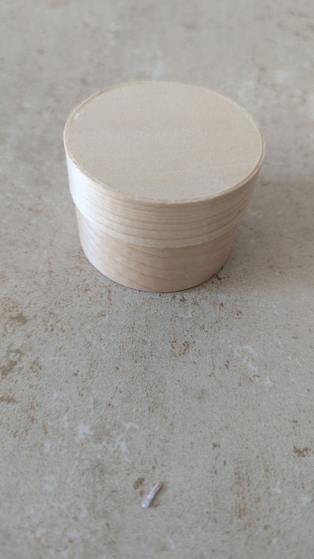 Caja madera redonda - Beige