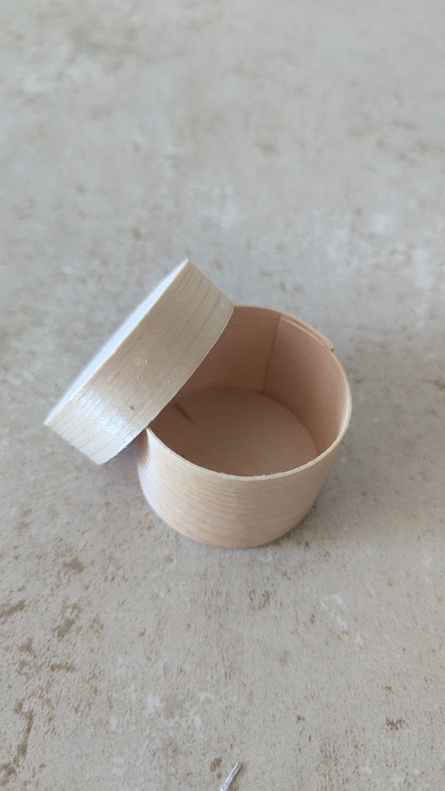 Caja madera redonda - Beige