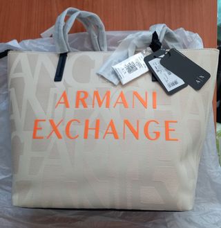 Bolso Armani Exchange beige y naranja