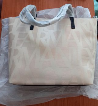 Bolso Armani Exchange beige y naranja