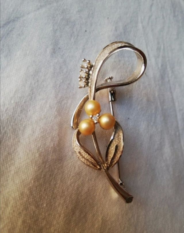 Broche dorado vintage, colgante, .....