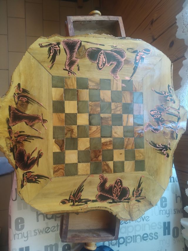 Ajedrez Artesanal de Raíz de  Olivo