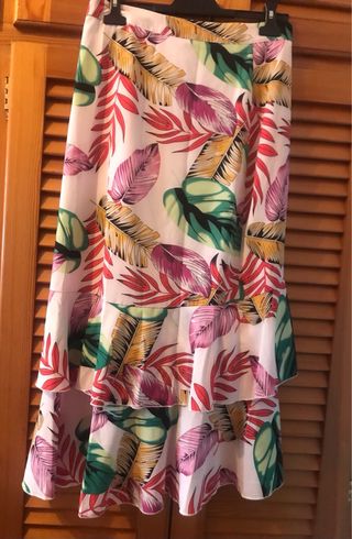 Falda larga estampada floral