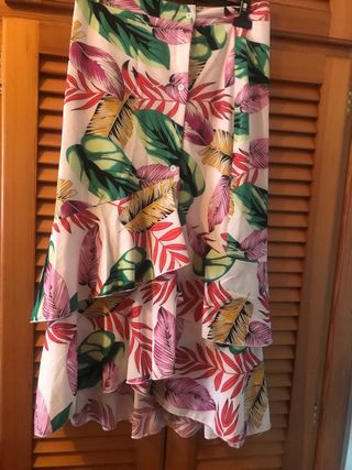 Falda larga estampada floral