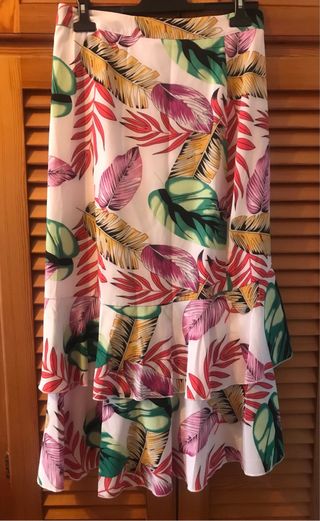 Falda larga estampada floral