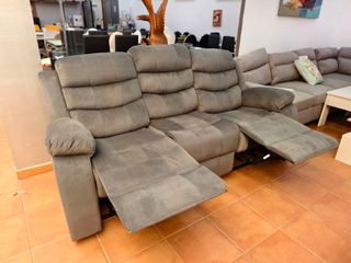 Sofá reclinable 3 plazas beige