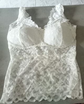 Body con encaje blanco XL - Sujetador