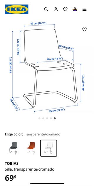 Silla moderna transparente