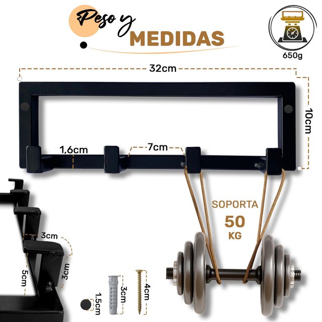 Perchero de Pared Negro