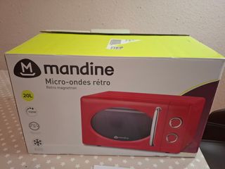 Microondas Mandine Rojo Retro