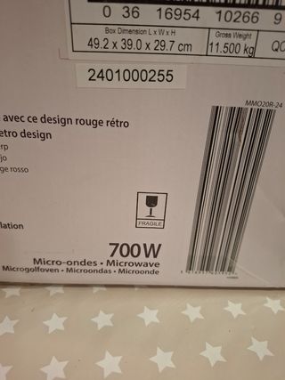 Microondas Mandine Rojo Retro