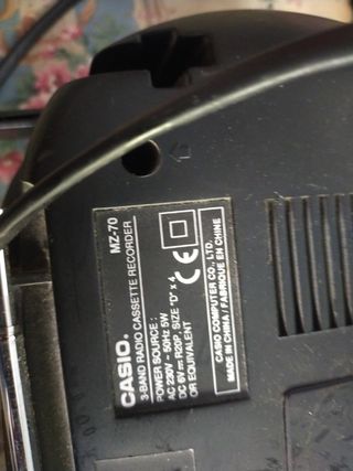 Radio Cassette Casio Vintage