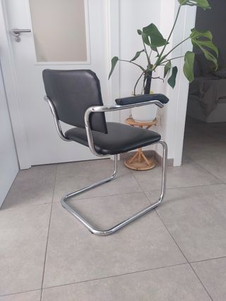 2 Sillas tubulares negras - Estilo Mid-Century