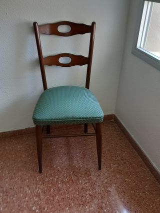 Silla vintage madera verde