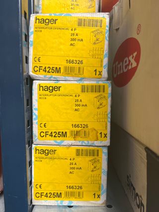 diferencial Hager CF425M 25A lote 25 unidades