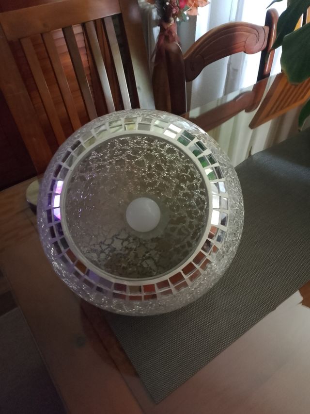 Lámpara redonda mosaico cristal