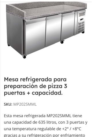 Mesa pizza 3 puertas refrigerada