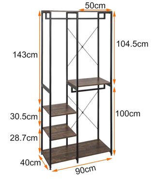Armario-perchero gris y negro