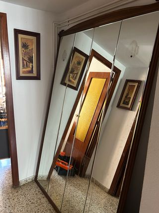 Espejo tocador 3 puertas madera