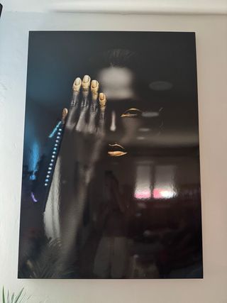 Cuadro decorativo brillo - negro y dorado