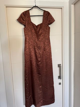 Vestido marrón fiesta - Talla L