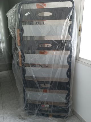 Somier 80x190cm - Negro, Metal y Madera