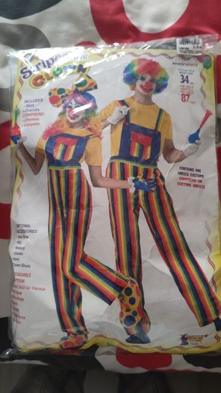 Disfraz de payaso multicolor talla L