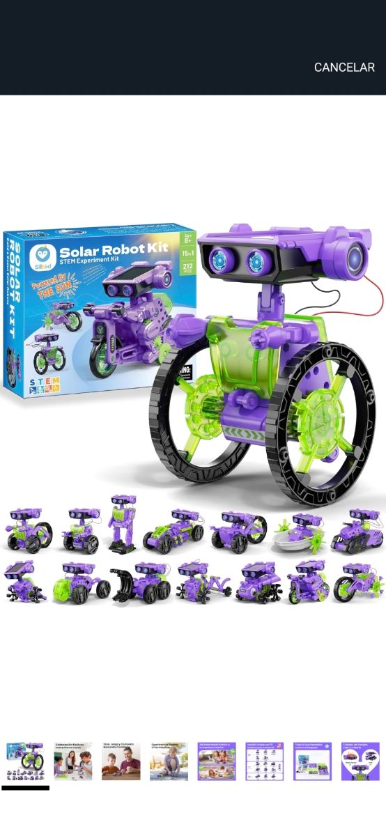 Juguete Kit construcción robótica solar 15 modelos