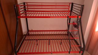 Litera Triple Metalica (ROJO y NEGRO) SIN COLCHÓN